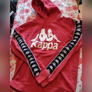 Kappa 222 Banda Hurtado Red Pullover Hoodie Sweatshirt Mens Size Medium excellen